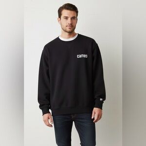 Russel Athletic Vintage Black Crewneck Long Sleeve Fleece Lined Sweatshirt Large